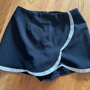 Maeve Anthropologie Scalloped Trim Navy Skirt